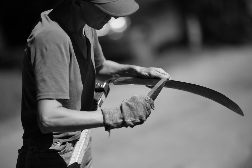scythe mowing