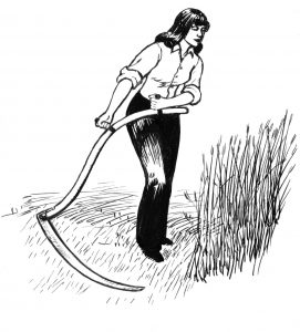scythe mowing