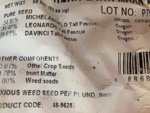 Grass Seed Label